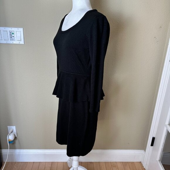CALVIN KLEIN Sweater Dress with Peplum Scoop Neck Size Medium - Picture 6 of 11